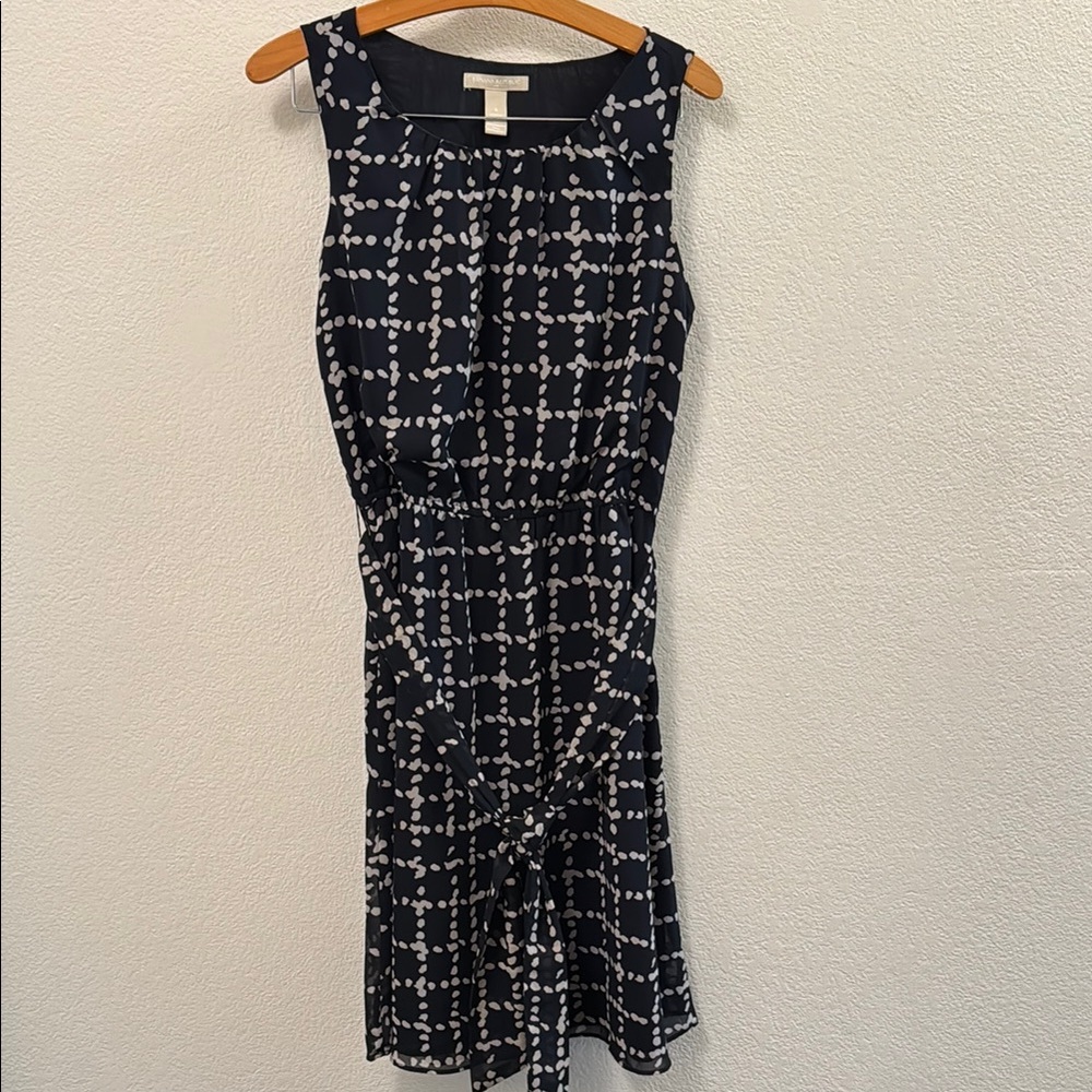Banana Republic Sheath Dress Blue Gray Sleeveless Midi